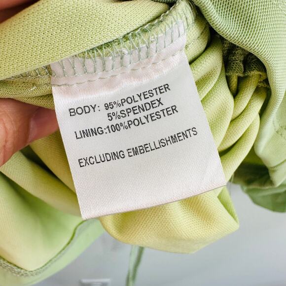 HelloMolly Bachelorette Approved Dress green Women's 4 ruched long sheer Sleeve - Picture 4 of 11